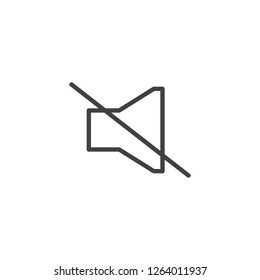 Mute Volume outline icon. linear style sign for mobile concept and web design. Sound off speaker simple line vector icon. Symbol, logo illustration. Pixel perfect vector graphics