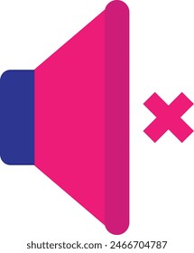 Mute Volume Silent Icon Vector Flat Illustration