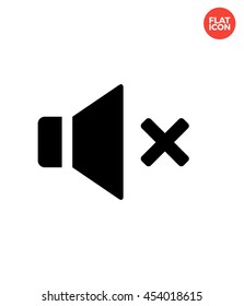 Mute volume speaker Icon Flat Style Isolated Vector Illustration