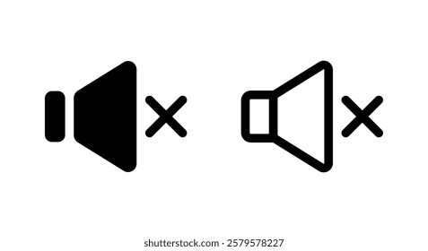 Mute volume speaker icon in generic style. Turn off audio sign symbol