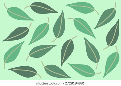 Muted abstract botanical scattered leaf soothing background. Muted palette with a static, organic composition. Ideal for decorative digital uses: desktop wallpaper or screen wallpaper, virtual meeting background, and webinar backdrop.