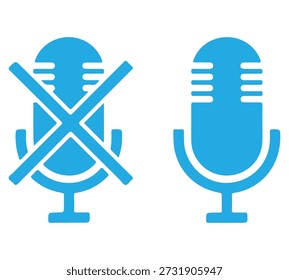 Muted and active microphone icons side by side.