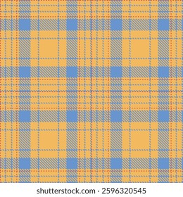 Muted Apricot and Iridescent Faded Blue Seamless Tartan Fabric Design