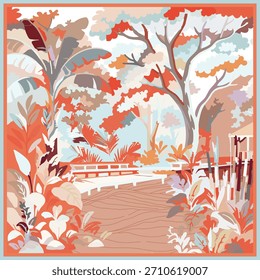 Stumpfe Herbstwald abstrakte Landschaft