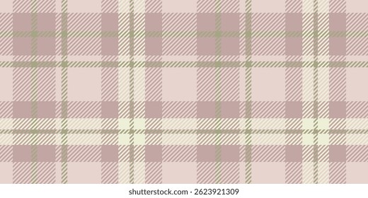 Patrón de tartán beige apagado, rosa claro y verde oliva con un diseño simétrico, adecuado para textiles y fondos.