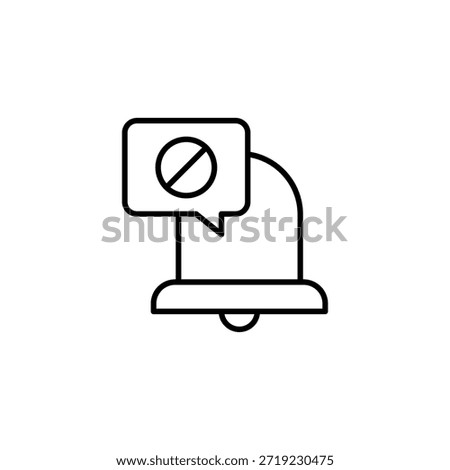 Muted Bell Notification Communication Alert Outline Design