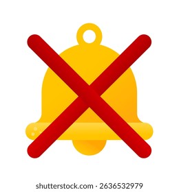 Muted bell, notifications off – colorful vector icon	