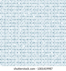 Muted Blue Irregulary Sized Dots Graphic Motif. Seamless Pattern.