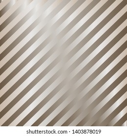 Muted bronze gradient diagonal stripes pattern. Abstract modern vector background. Shiny metal wallpaper.