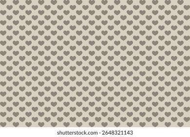 Muted Brown Gray Heart Pattern – Seamless Vector on Warm Sandy Taupe Background