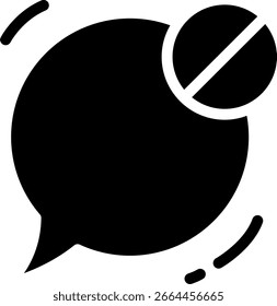 Muted Chat Icon, Communication Blocked Symbol