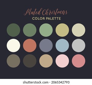 Muted Christmas -color palette vector illustration