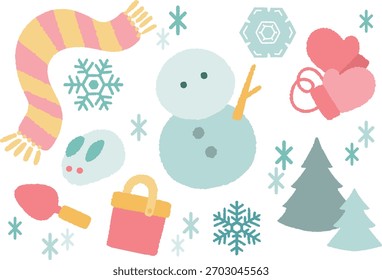 Stumpfe Farbe Vektor Winter Material Set