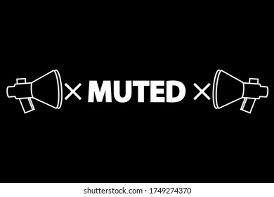 Muted  concept  vector illustration. Black background