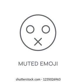 Muted emoji linear icon. Modern outline Muted emoji logo concept on white background from Emoji collection. Suitable for use on web apps, mobile apps and print media.