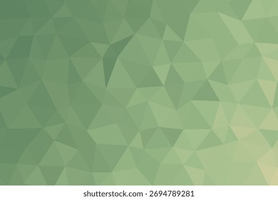 Muted green polygon abstract background with smooth gradient tones, ideal for modern web design, digital art, and branding visuals. Elegant low poly geometric pattern adds natural balance. Perfect for