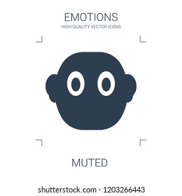 muted icon. high quality filled muted icon on white background. from emotions collection flat trendy vector muted symbol. use for web and mobile