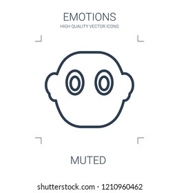 muted icon. high quality line muted icon on white background. from emotions collection flat trendy vector muted symbol. use for web and mobile