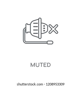 Muted linear icon. Muted concept stroke symbol design. Thin graphic elements vector illustration, outline pattern on a white background, eps 10.
