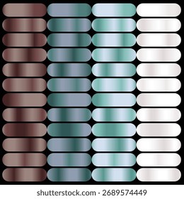 Coleção De Paletas De Cores De Gradiente Metálico Sem Formatação.