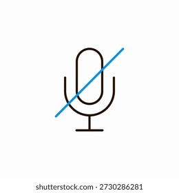 muted microphone icon sign vector