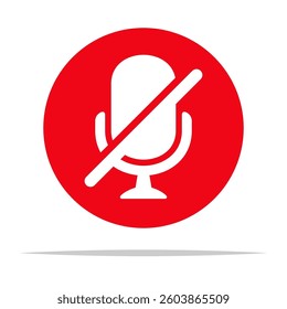 Muted microphone icon transparent vector isolated
