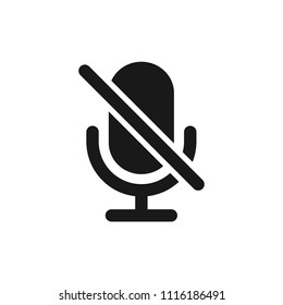 Muted microphone icon, vector illustration