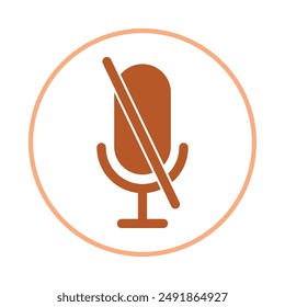 Muted microphone trendy icon wonderful abstract vector illustration colorful artwork design