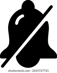 Muted Notification Bell Icon with Diagonal Line