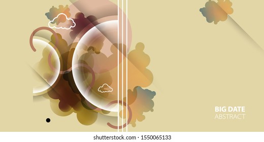 Muted pastel brown gradients and cloud shapes backgrounds colorful 3d holiday vector illustration graphic design