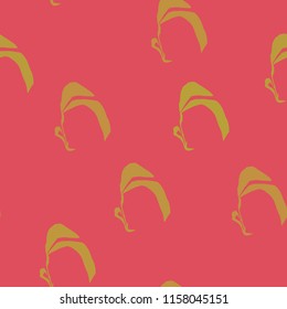 muted pink background, bright yellow, monochrome abstract lily flowers, suitable for summer holiday, clothes, surfers