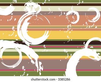 Muted rainbow colours on a abstract background with paint daubed circles