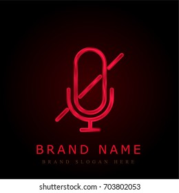 Muted red chromium metallic logo