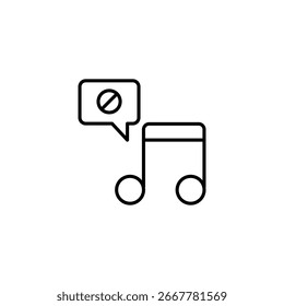 Ícone Minimalista De Música Silenciada Representando Música Silenciosa E Controle De Áudio