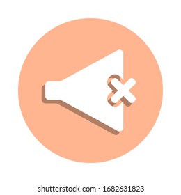 Icono de placa de altavoz silenciada. Glifo simple, vector plano de iconos web para ui y ux, sitio web o aplicación móvil