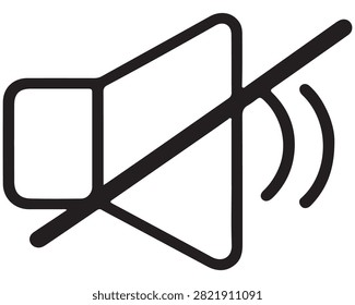 Muted Speaker Icon with Slash – Minimal Outline Vector