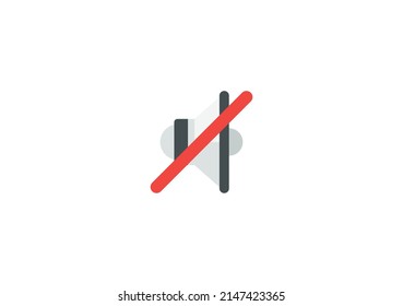 Muted Speaker Vector Isolated Emoticon. Mute Icon