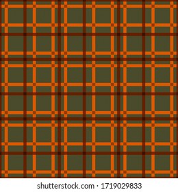 Tartán mutilado escocés en tonos verdes y naranjas, textura para pantalones de canal, manteles, ropa, ropa de cama, mantas y otros textiles