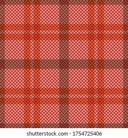Muted tartan Scottish seamless pattern in terracotta, orange and brown colors, texture for tartan, plaid, tablecloths, clothes, bedding, blankets and other textile