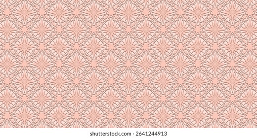 Muted Tone Abstract Extruded Geometric Damask Pattern