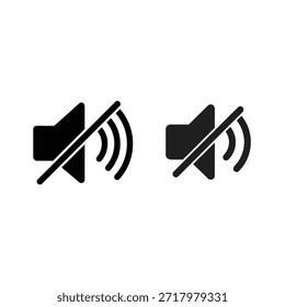 Iconos silenciados del volumen aislados en el fondo blanco