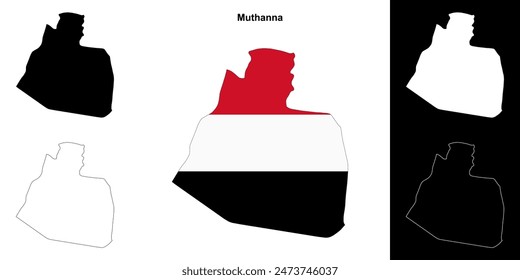 Umriss-Kartenset für Muthanna Governorate