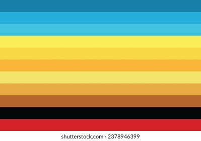 Muti color horizontal striped, different dark and light shades.