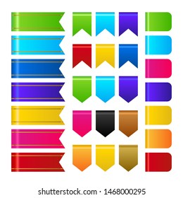 Muticolor 3d ribbons collection vector