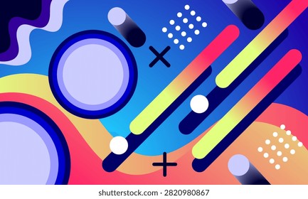 muticolor geometric round wave curve shapes funny style pattern texture abstract background
