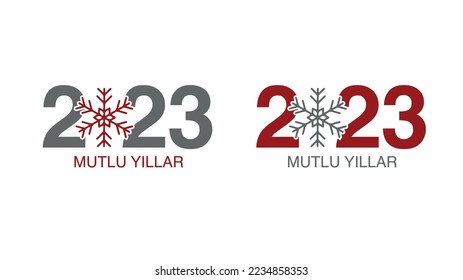 Türkçe Mutlu Yıllar Yılbaşı Kutlama Kartı Yeni Yıl
Turkish greeting card. translation: happy new year 2023