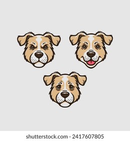 mutt dog expression face cartoon
