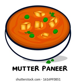 Mutter Paneer indian Punjabi food Vector