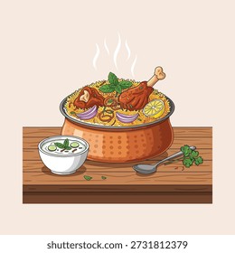 Ícone de Mutton Biriyani design de vetor plano.