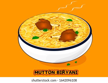 Mutton Biryani Indian Non Veg Food Vector